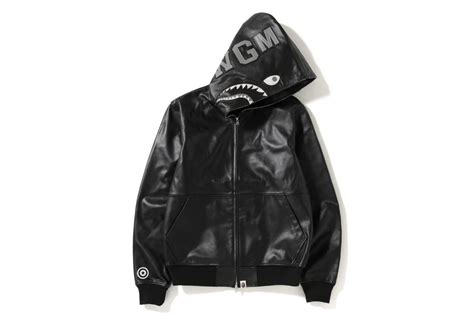 bape leather hoodie